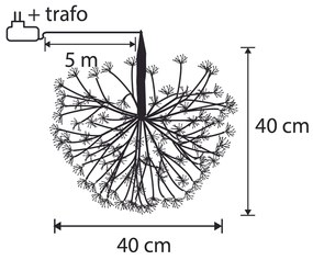 Lampada a sospensione natalizia a sfera nera 40 cm con LED e timer IP44 - Nobu