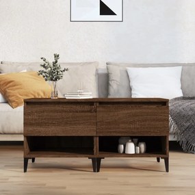 Tavolini 2pz rovere marrone 50x46x50 cm in legno multistrato