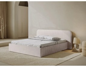 Letto matrimoniale imbottito bianco con contenitore e rete inclusi 180x200 cm Elizabeth – Micadoni