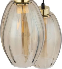 Lampadario LED sospeso a cavo SEBO 3xE27/15W/230V nero/beige fumé
