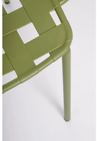 Sedie da esterno in set verdi in metallo 4 pz Clover – Bizzotto