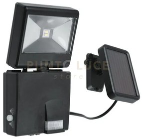 Proiettore led cosmo nero 1w 80lm 4000k ip44 con pannello solare e ...
