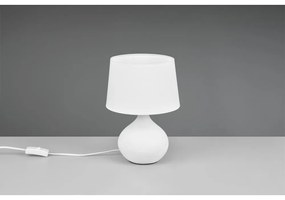 Lampada da tavolo in ceramica bianca e tessuto, altezza 29 cm Martin - Trio