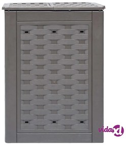 vidaXL Compostiera Giardino Marrone 60x60x83 cm 300 L Rattan Plastica