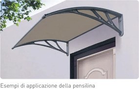 Pensilina Tettoia in Policarbonato Alveolare Fumè 160x120 cm Masi Marrone...