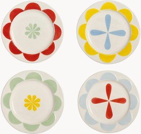 Set di 4 piatti da torta fatti a mano Folk