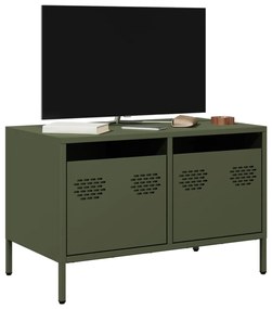 Mobile tv verde oliva 68x39x43,5cm in acciaio laminato a freddo