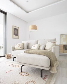 Kave Home - Fodera cuscino Bibiana in lana e cotone beige con stampa imarrone e terracotta 45 x 45 cm