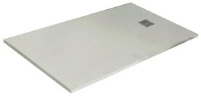 Piatto doccia in resina Strato bianco L 140 x L 90 x H 2.8 cm opaco effetto pietra
