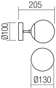 Redo 01-2175 - Lampada da parete SEMIA 1xE14/28W/230V nero/fumé