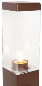 Lampada da esterno marrone ruggine 45 cm con presa IP44 - Malios