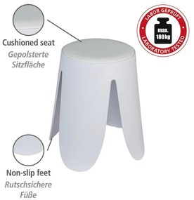Sgabello in plastica bianco Comiso - Wenko