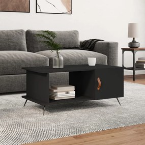 Tavolino Da Salotto Nero 90x50x40 Cm İn Legno Multistrato /