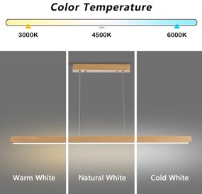 Brilagi - Lampadario LED a cavo OAK LED/30W/230V 3000/4500/6000K rovere