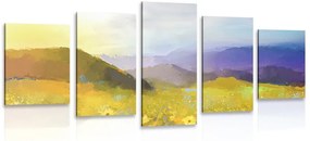 Quadri 5 pezzi – Campo pieno di margherite