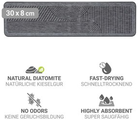 Tappetino scolapiatti grigio in diatomite 30x8 cm Damon – Wenko
