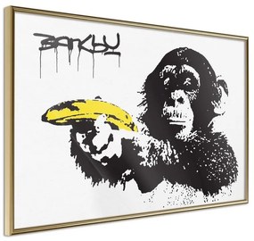 Poster  Banksy: Banana Gun I  Cornice Quadri Cornice d'oro, Larghezza x Altezza Home decor 30x20