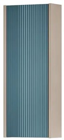Pensile bagno Niwa laccato opaco sabbia con vetro blu pacifico, 1 anta apertura da sinistra P 17 x L 30 x H 78.5 cm