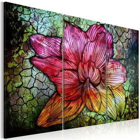 Quadro Fiore astratto iridato  Colore Turchese, Dimensioni e Misure 120x80