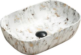 Mexen Rita lavabo da appoggio 45 x 32 cm, pietra bianca - 21084595