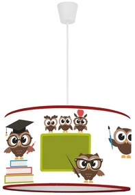Duolla - Lampadario a sospensione per bambini OWLS MULTI 1xE27/15W/230V diametro 35 cm