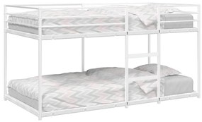 Letto A Castello Senza Materasso Bianco 80x200 Cm İn Acciaio /