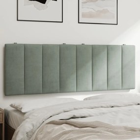 Cuscino Testiera Grigio Chiaro 120 Cm İn Velluto /