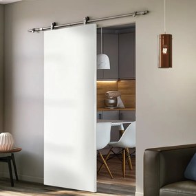 Porta scorrevole reversibile Oxford neve in mdf bianco, L 93 x H 212 cm, con binario Toledo