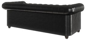 Divano letto nero in similpelle 203 cm York - Ropez