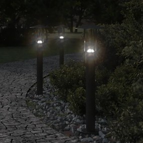 Lampada Da Terra Per Esterni Nera 60 Cm İn Acciaio Inox /