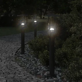 Lampada Da Terra Per Esterni Nera 60 Cm İn Acciaio Inox /