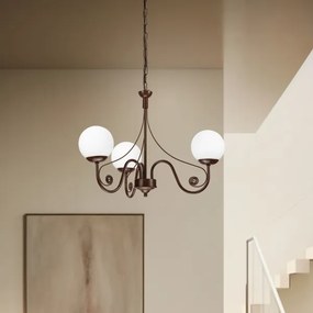 Brilagi - LED Lampadario a sospensione con catena COTTAGE 3xG9/40W/230V marrone/bianco