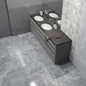 Piastrella da pavimento e rivestimento interno 60 x 60 cm Sp. 9 mm rettificato Venus in gres porcellanato smaltato lappato grigio traffico medio (pei 2/5) 1.44 mq