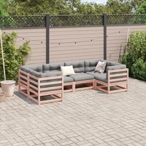 Set divani da giardino 6 pz in legno massello abete douglas