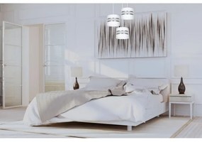 Lampadario a sospensione con filo CORAL 3xE27/60W/230V bianco/cromo diametro 45 cm