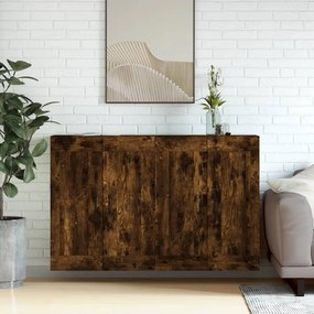 Armadietti A Parete 2 Pz Rovere Fumo İn Legno Multistrato /