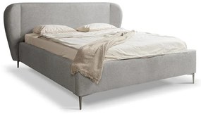 Letto matrimoniale imbottito grigio chiaro con rete inclusa 180x200 cm Makana – Makamii