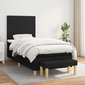 Giroletto A Molle Con Materasso Nero 90x200 Cm İn Tessuto /