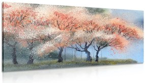 Quadro su tela – Alberi in fiore acquerellati