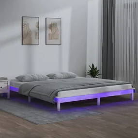 Giroletto Con Led Bianco 160x200 Cm İn Legno Massello /