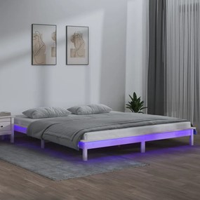 Giroletto Con Led Bianco 160x200 Cm İn Legno Massello /