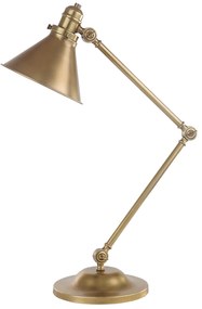 Lampada Scrivania Industrial Nordico Provence Acciaio Ottone Antico 1 Luce E27