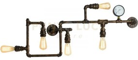 Plafoniera amarcord ruggine 5 luci attacco e27 109x9,5x47cm