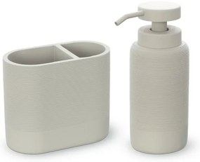 Set accessori bagno 2 pezzi in poliresina crema Marica