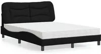 Letto con Materasso Nero 140x190 cm in Tessuto 3208529