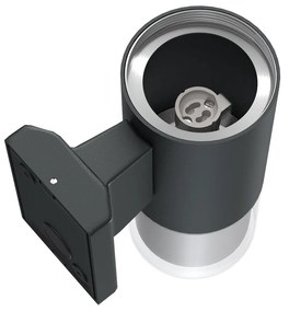 Applique Cilindrica Bidirezionale Nera IP54 con 2 basi GU10