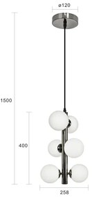 Brilagi - Lampadario LED a sospensione con filo MILLA 6xG9/3W/230V cromo lucido/bianco
