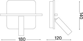 Ideal Lux - Faretto da parete LED PIANO LED/10W/230V CRI 90 USB bianco