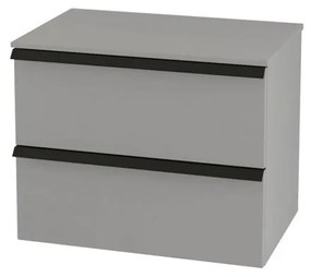 Mobile da bagno sotto lavabo BADEN HAUS Rodi grigio laccato opaco L 70 x H 57 x P 46 cm 2 cassetti, lavabo non incluso