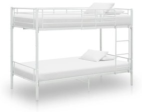 Letto A Castello Bianco İn Metallo 90x200 Cm /